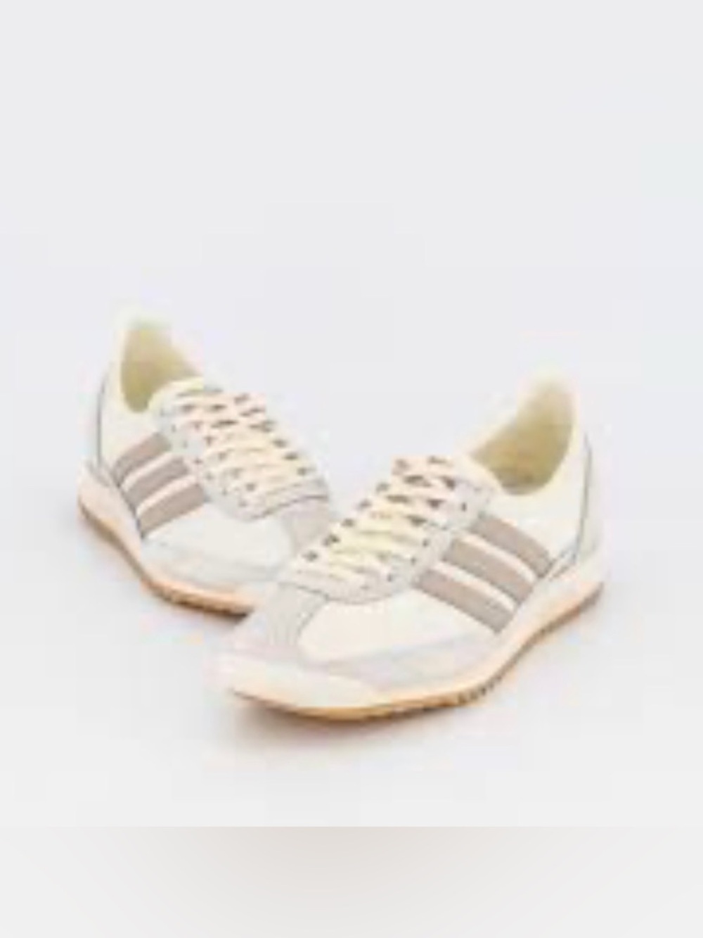 adidas Women's White and Beige Retro Runner Sneakers